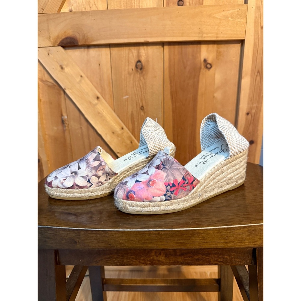 Gaimo Espadrille Floral Print Wedge Slingback Sandals - Size 36‎